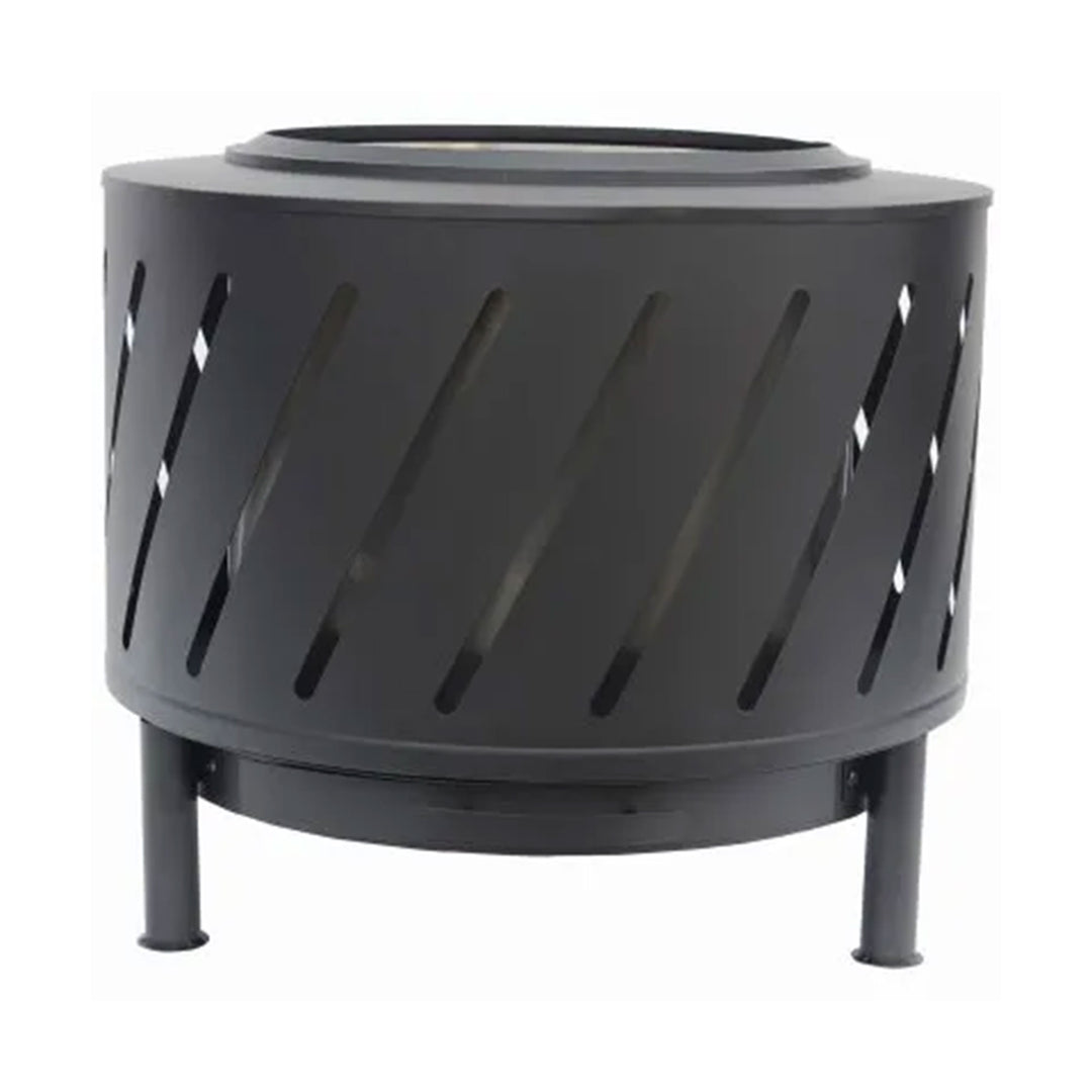 Four Seasons Courtyard 24" Round Steel Smokeless High Temperature Firepit, Black