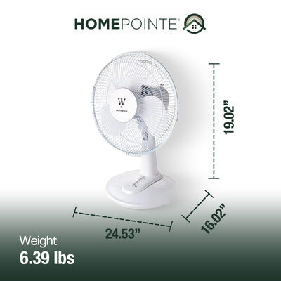 HomePointe Westpointe 12" Table Fan w/3 Speed Settings for Home and Office(Used) - VMInnovations