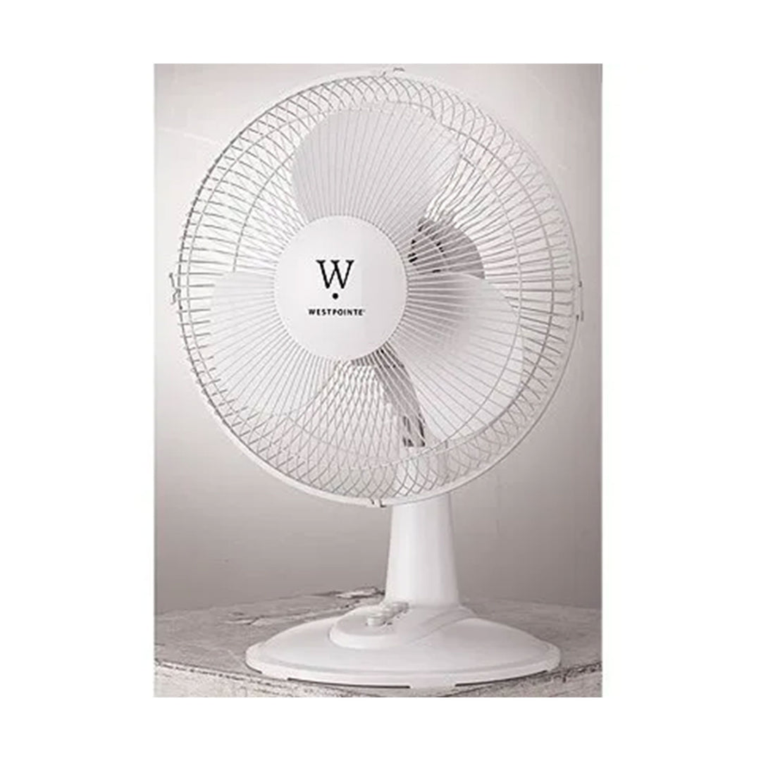 HomePointe Westpointe 12" Table Fan w/3 Speed Settings for Home/Office(Open Box) - VMInnovations