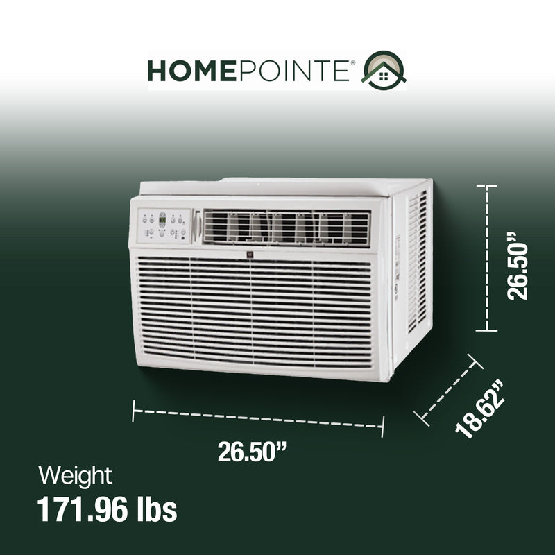 HomePointe 25000 BTU Air Conditioner w/Touch Remote Control & LED Display, White