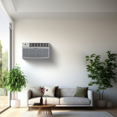 HomePointe 12,000 BTU 230 Volt Through The Wall Window Air Conditioner, White