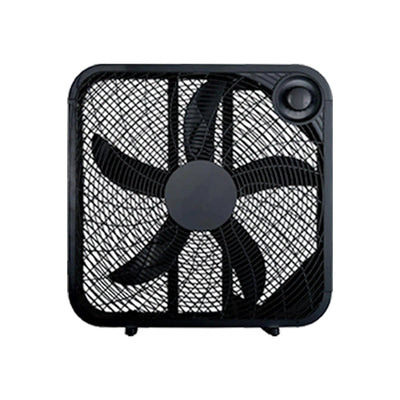 HomePointe 20 Inch Indoor Sleek Plastic Box Fan with 3 Speed Settings, Black