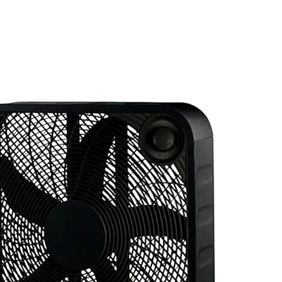 HomePointe 20" Indoor Sleek Plastic Box Fan with 3 Speed Settings, Black (Used) - VMInnovations