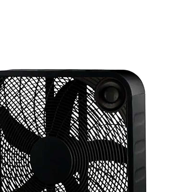 HomePointe 20 Inch Indoor Sleek Plastic Box Fan with 3 Speed Settings, Black