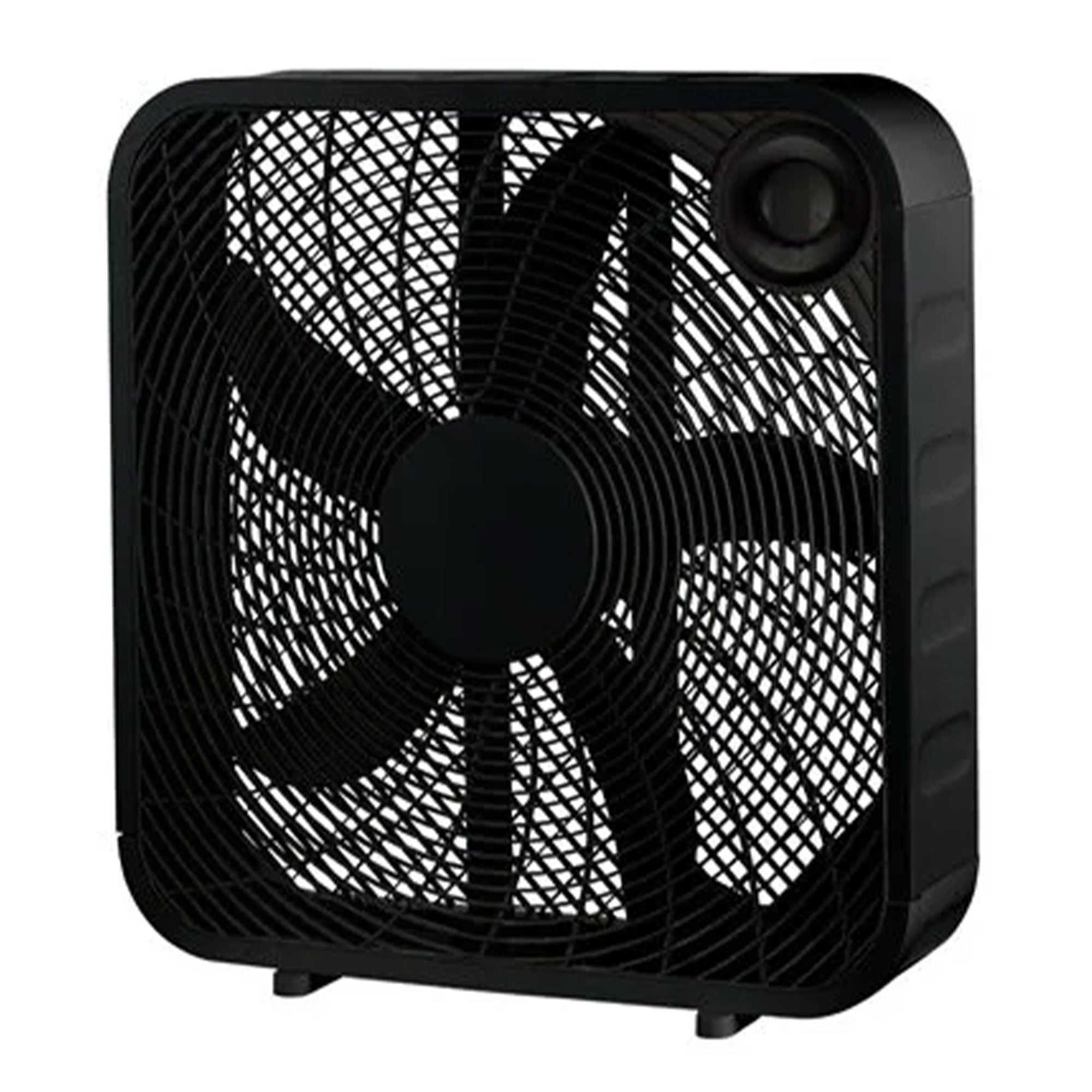 HomePointe 20 Inch Indoor Sleek Plastic Box Fan with 3 Speed Settings, Black - VMInnovations