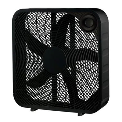 HomePointe 20 Inch Indoor Sleek Plastic Box Fan with 3 Speed Settings, Black