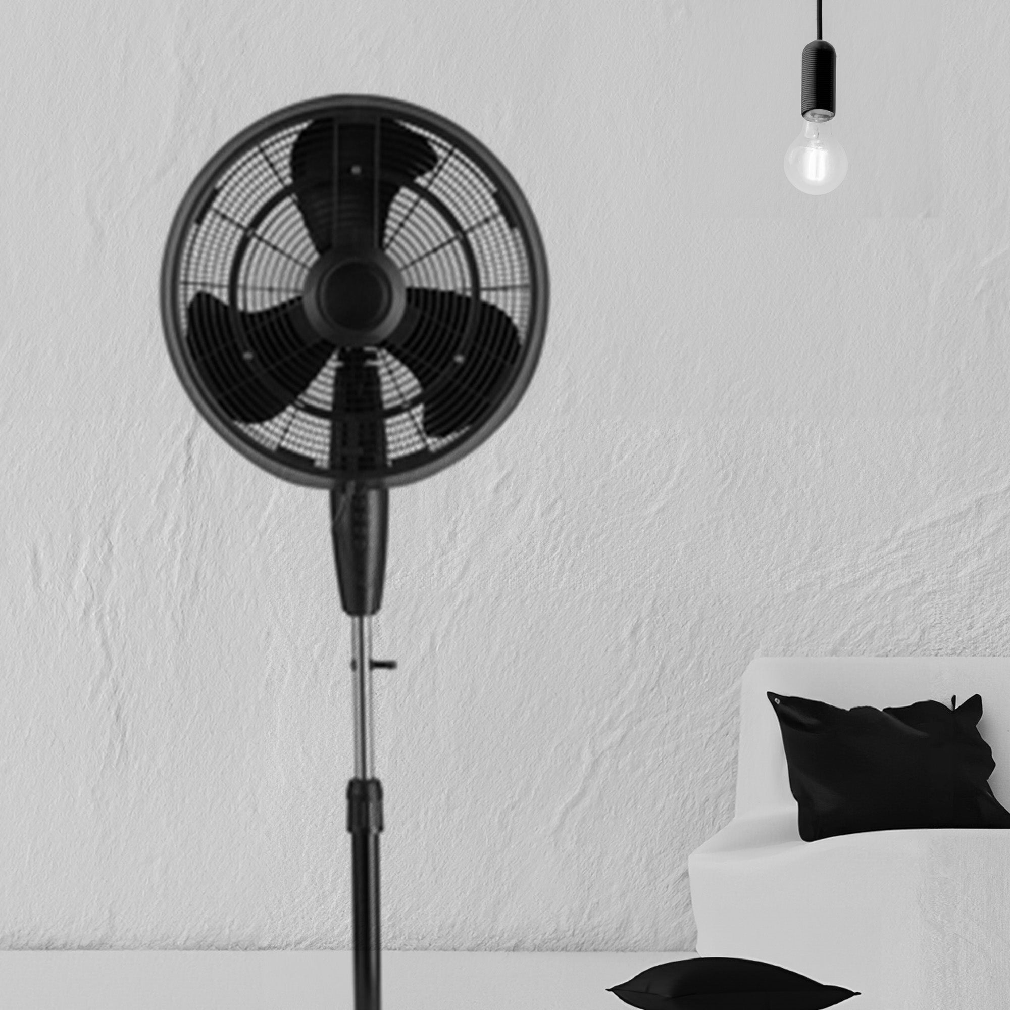 Pelonis 18" 3 Speed Adjustable Oscillating Misting Pedestal Fan w/Remote (Used) - VMInnovations