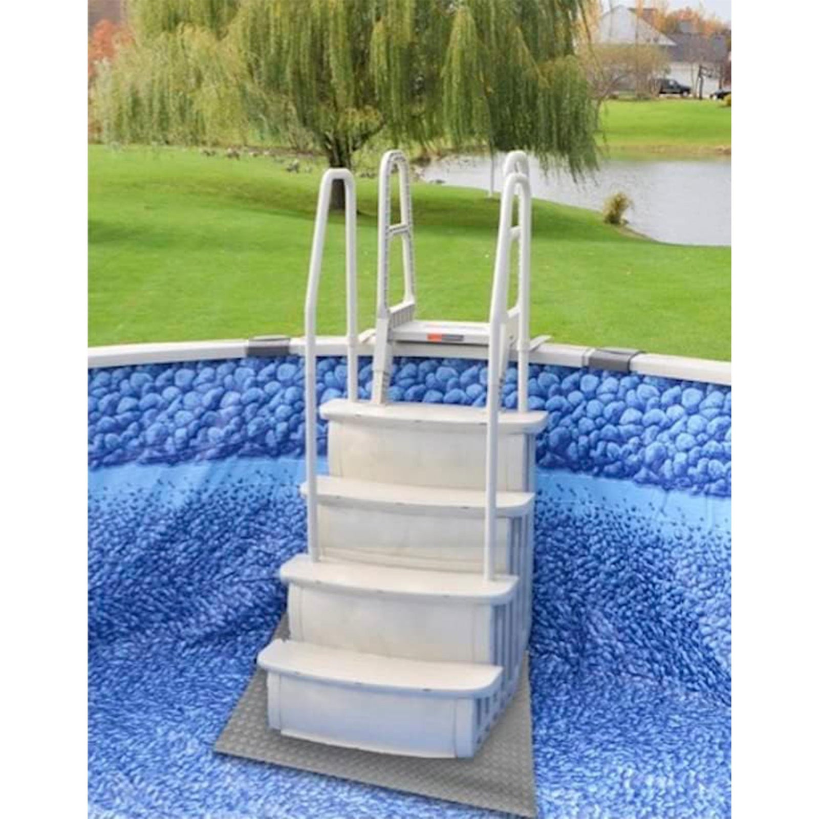 Main Access Large 36 x 36 Inch Pool Step Ladder Guard Mat, Accessory Only, Gray - VMInnovations