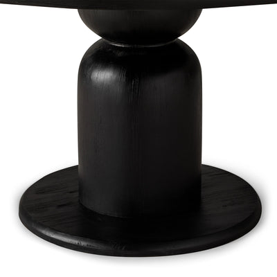 Mila Contemporary Round Wooden Dining Table in Refined Black Finish - VMInnovations
