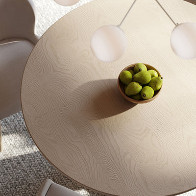 Maven Lane Mila Contemporary Round Wooden Dining Table in Refined White Finish