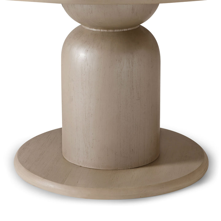 Mila Contemporary Round Wooden Dining Table in Refined White Finish