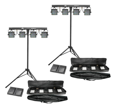 NEW! 2 CHAUVET MINI-4BAR 2.0 Mobile LED DJ Stage Wash Light Systems w/ Carry Bag