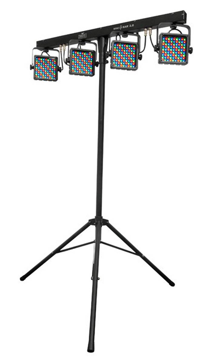 NEW! 2 CHAUVET MINI-4BAR 2.0 Mobile LED DJ Stage Wash Light Systems w/ Carry Bag