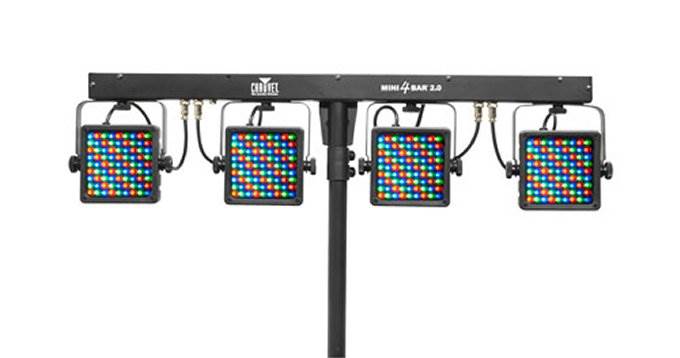 NEW! 2 CHAUVET MINI-4BAR 2.0 Mobile LED DJ Stage Wash Light Systems w/ Carry Bag