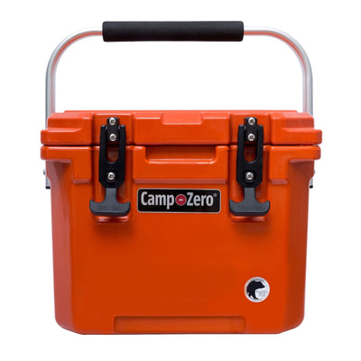 CAMP-ZERO 10 Liter 10.6 Quart Cooler w/2 Molded In Cup Holders, Orange(Open Box)