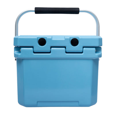 CAMP-ZERO 10L 10.6 Quart Lidded Cooler with 2 Molded In Cup Holders, Sky (Used) - VMInnovations