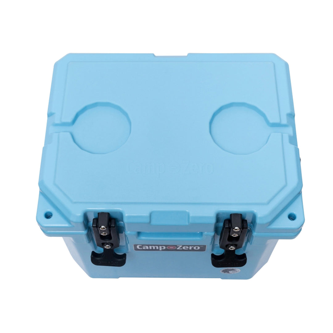 CAMP-ZERO 10 Liter 10.6 Quart Lidded Cooler with 2 Molded In Cup Holders, Sky - VMInnovations