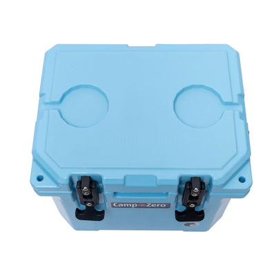CAMP-ZERO 10 Liter 10.6 Quart Lidded Cooler with 2 Molded In Cup Holders, Sky - VMInnovations