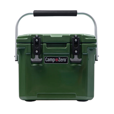 CAMP-ZERO 10 Liter 10.6 Qt Lidded Cooler w/2 Molded In Cup Holders, Green (Used) - VMInnovations