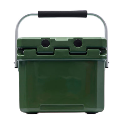 CAMP-ZERO 10 Liter 10.6 Quart Cooler w/2 Molded In Cup Holders, Green (Open Box)