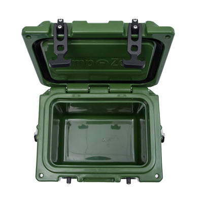 CAMP-ZERO 10 Liter 10.6 Quart Cooler w/2 Molded In Cup Holders, Green (Open Box) - VMInnovations