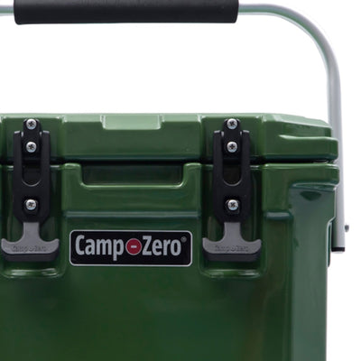 CAMP-ZERO 10 Liter 10.6 Quart Cooler w/2 Molded In Cup Holders, Green (Open Box) - VMInnovations