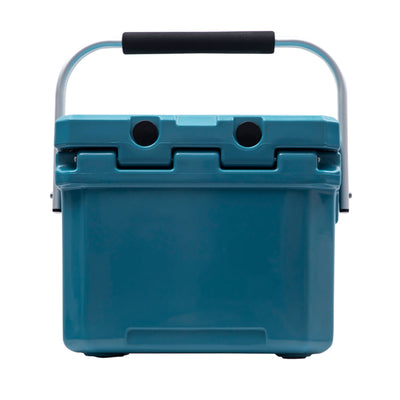 CAMP-ZERO 10 Liter 10.6 Quart Lidded Cooler w/2 Molded In Cup Holders, Turquoise