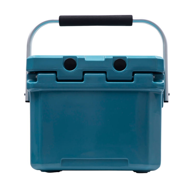 CAMP-ZERO 10 Liter 10.6 Quart Lidded Cooler w/2 Molded In Cup Holders, Turquoise