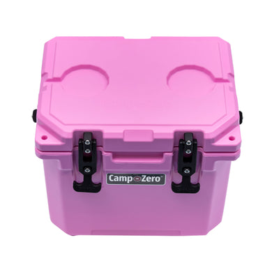 CAMP-ZERO 10L 10.6 Qt Lidded Cooler with 2 Molded In Cup Holders, Pink (Used) - VMInnovations