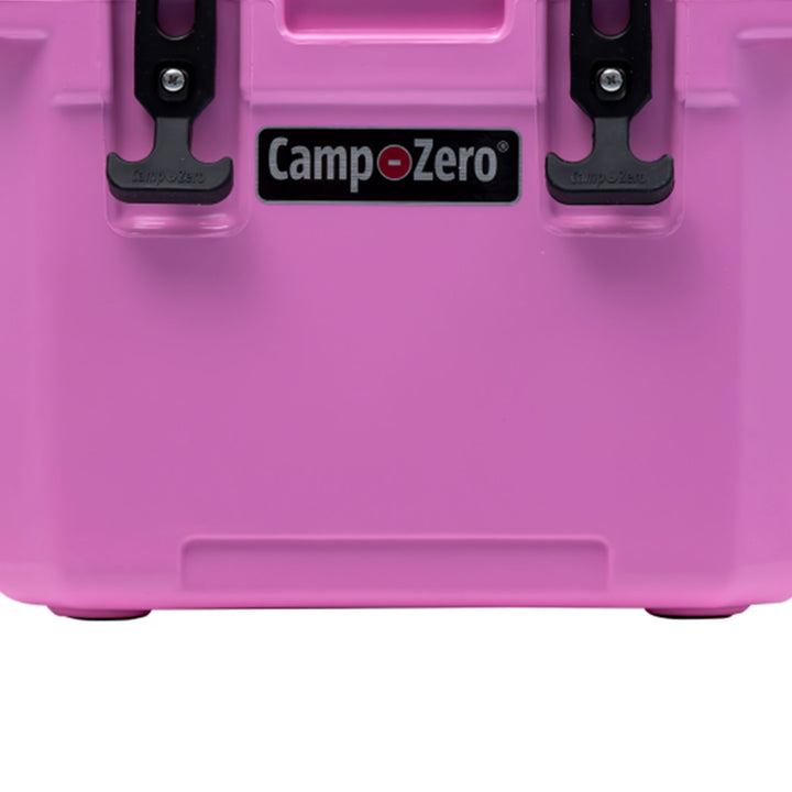 CAMP-ZERO 10 Lt 10.6 Qt Lidded Cooler w/2 Molded In Cup Holders, Pink (Open Box)