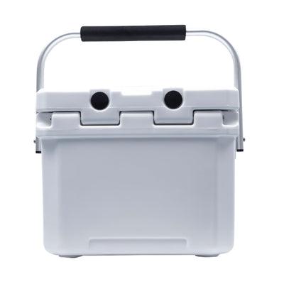 CAMP-ZERO 10 Liter 10.6 Qt Lidded Cooler w/2 Cup Holders, White (Open Box)