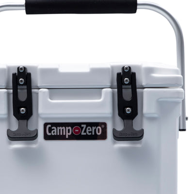 CAMP-ZERO 10 Liter 10.6 Qt Lidded Cooler w/2 Cup Holders, White (Open Box) - VMInnovations