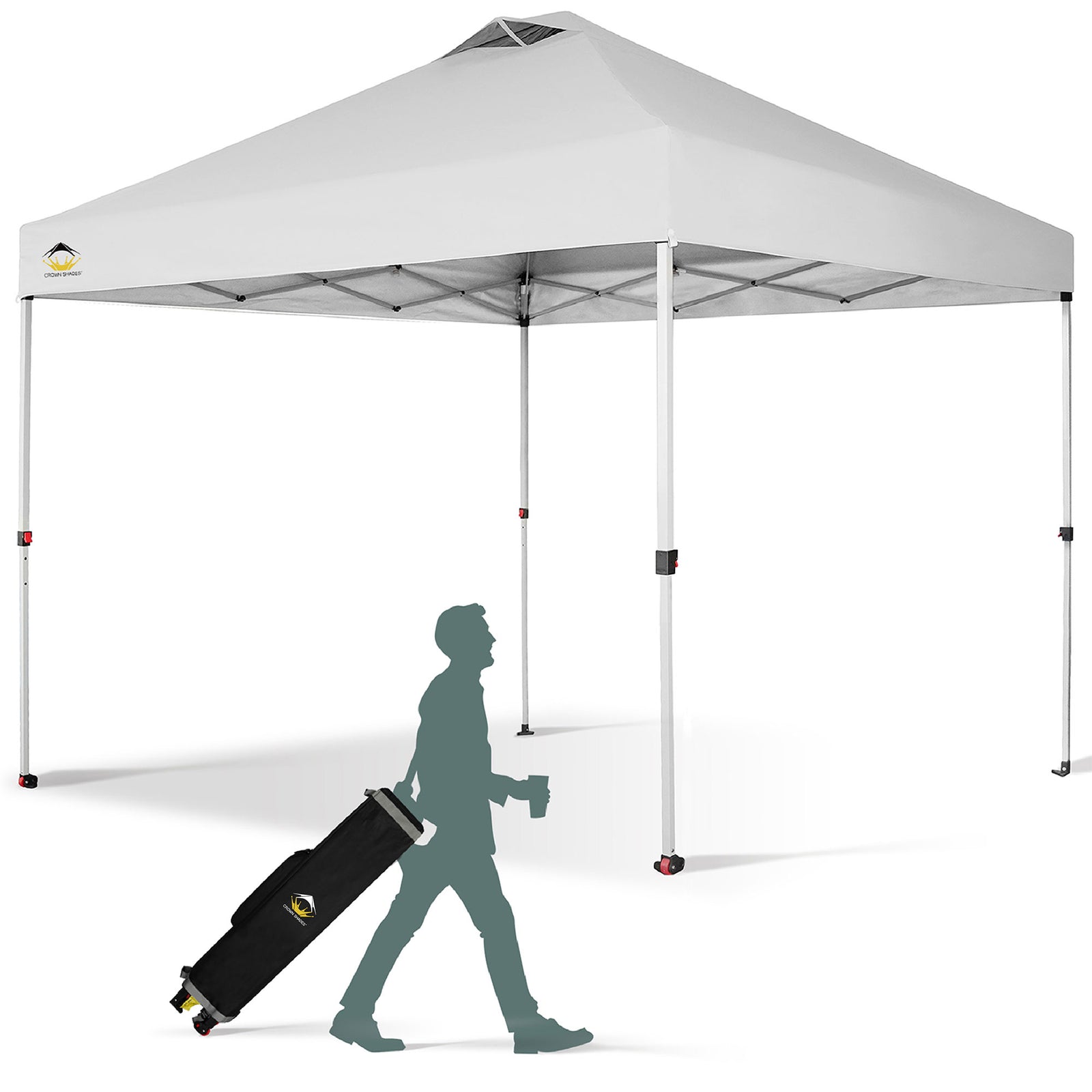 CS-RM100H-WH-2P CROWN SHADES 10'x10' Recreational Canopy, White (Used) - VMInnovations
