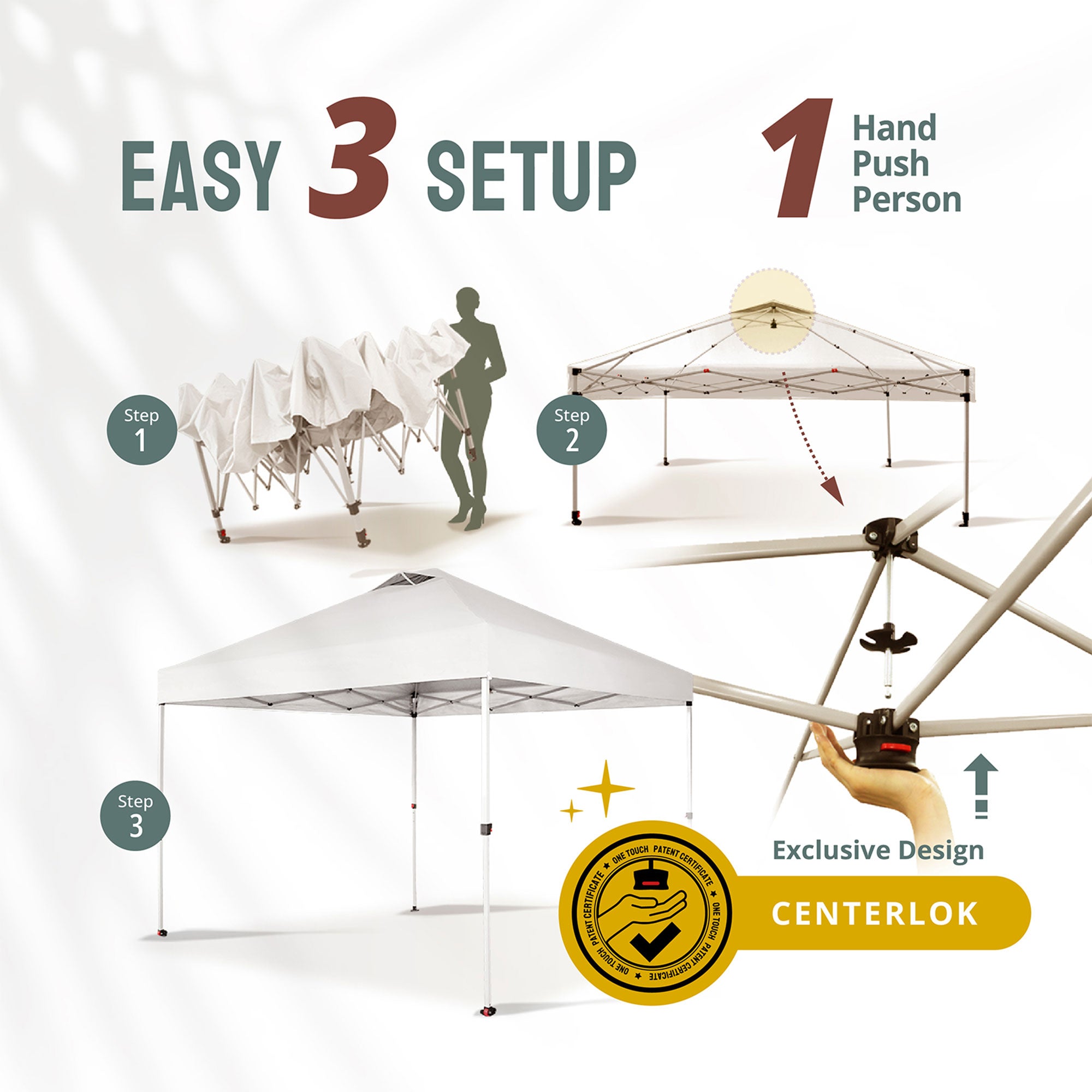 CS-RM100H-WH-2P CROWN SHADES 10'x10' Recreational Canopy, White (Open Box)