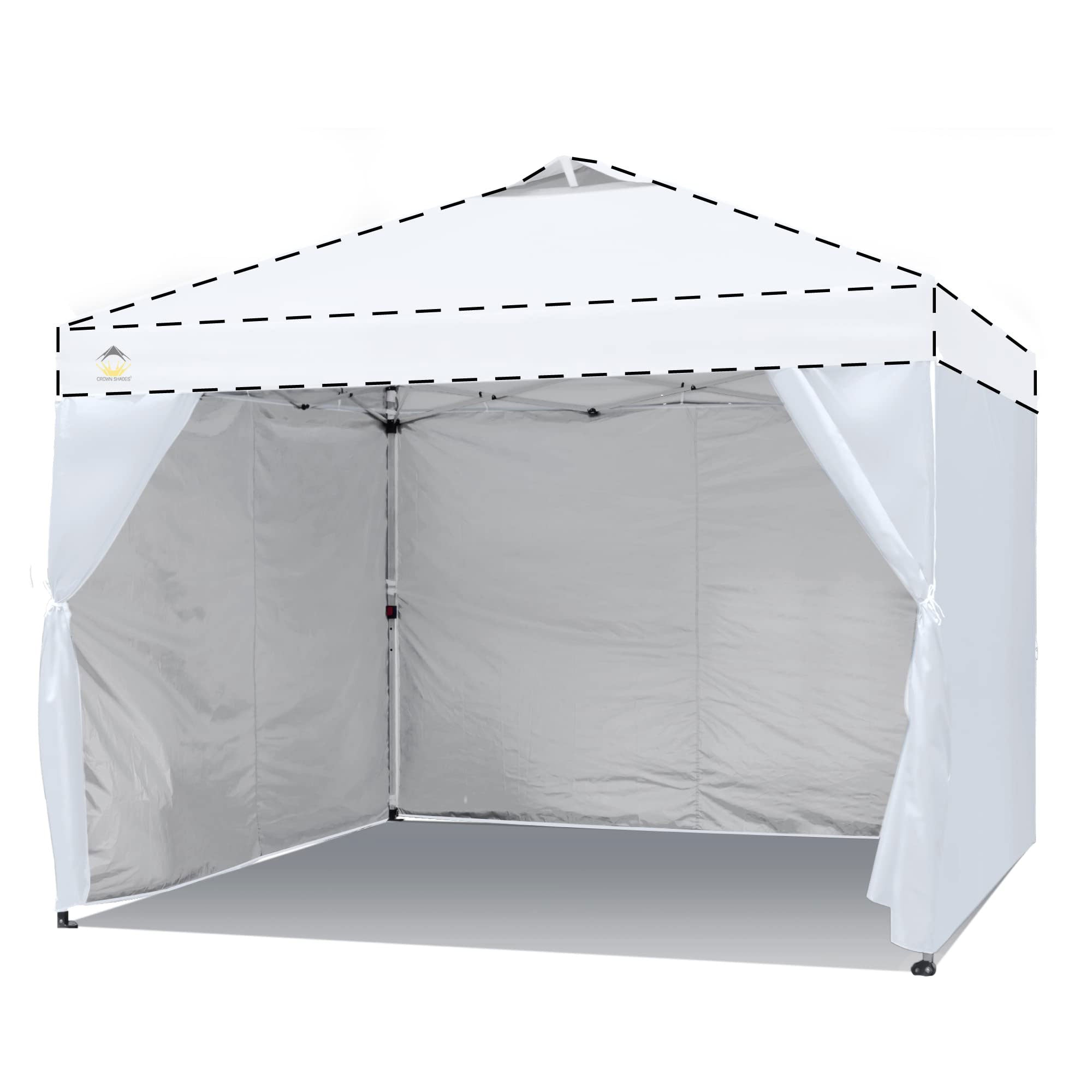 Crown Shades SunWall for 10x10 Canopy, Sidewall Only, Beige, 1 Pack (Open Box) - VMInnovations