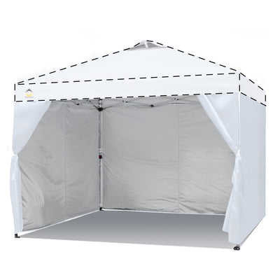 Crown Shades SunWall for 10x10 Canopy, Sidewall Only, Beige, 1 Pack (Open Box) - VMInnovations