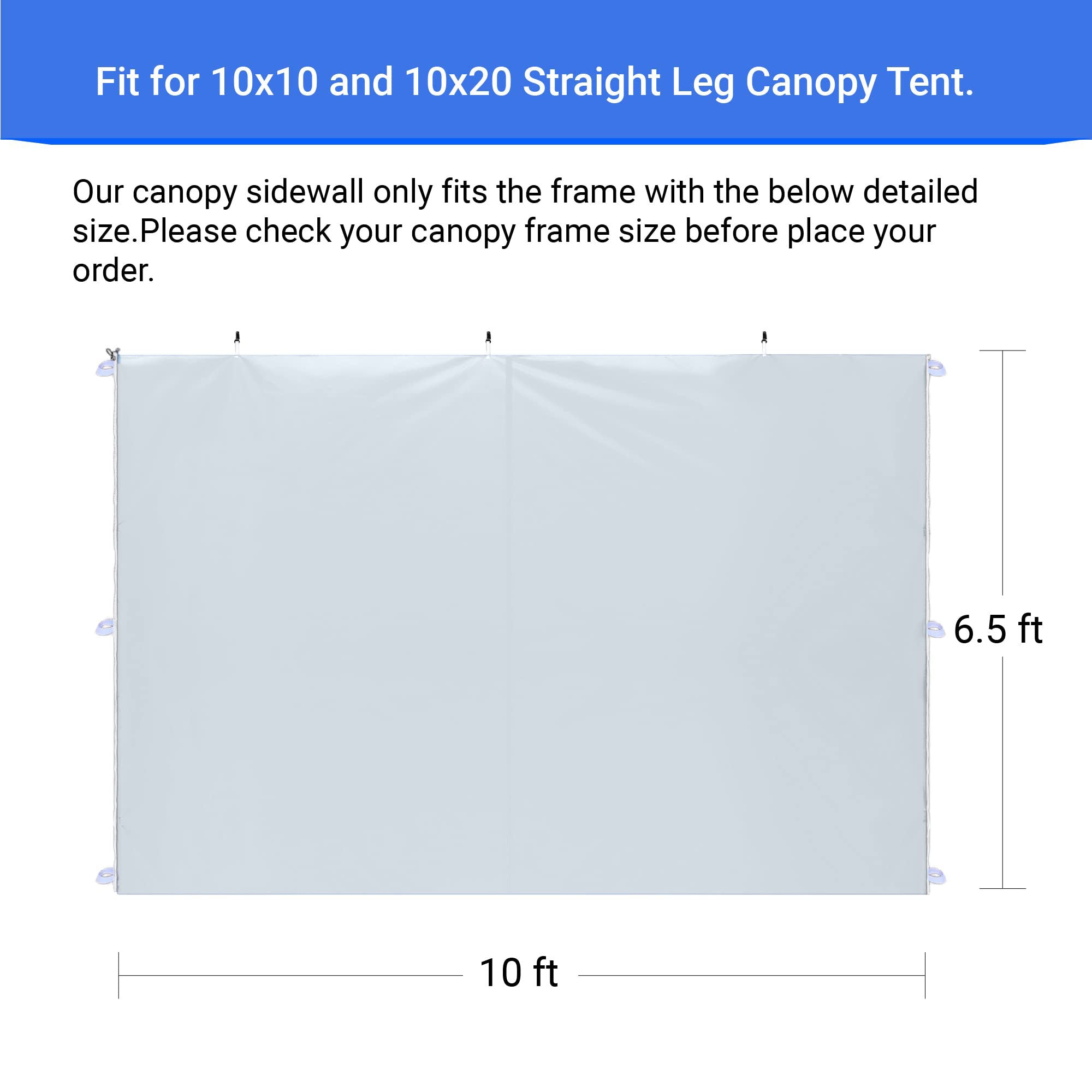 Crown Shades SunWall for 10x10 Canopy, Sidewall Only, Beige, 1 Pack (Open Box) - VMInnovations