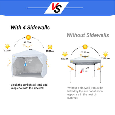 Crown Shades SunWall for 10x10 Canopy, Sidewall Only, Beige, 1 Pack (Open Box) - VMInnovations