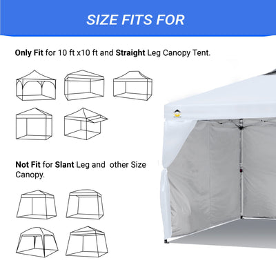 Crown Shades SunWall for 10x10 Canopy, Sidewall Only, Beige, 1 Pack (Open Box) - VMInnovations
