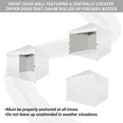 CS-C100W-S4-WH-2P CROWN SHADES 10'x10' Canopy with 4 Sidewalls, White (Used)