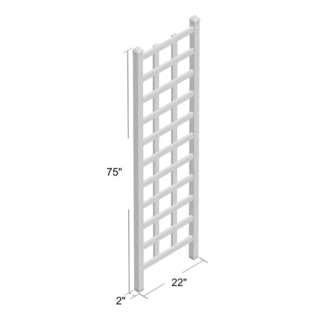 Dura-Trel Providence 22 x 75 Inch PVC Vinyl Outdoor Garden Patio Trellis, White