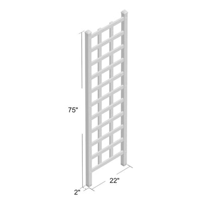 Dura-Trel Providence 22'x75' PVC Vinyl Garden Patio Trellis, White (Open Box)