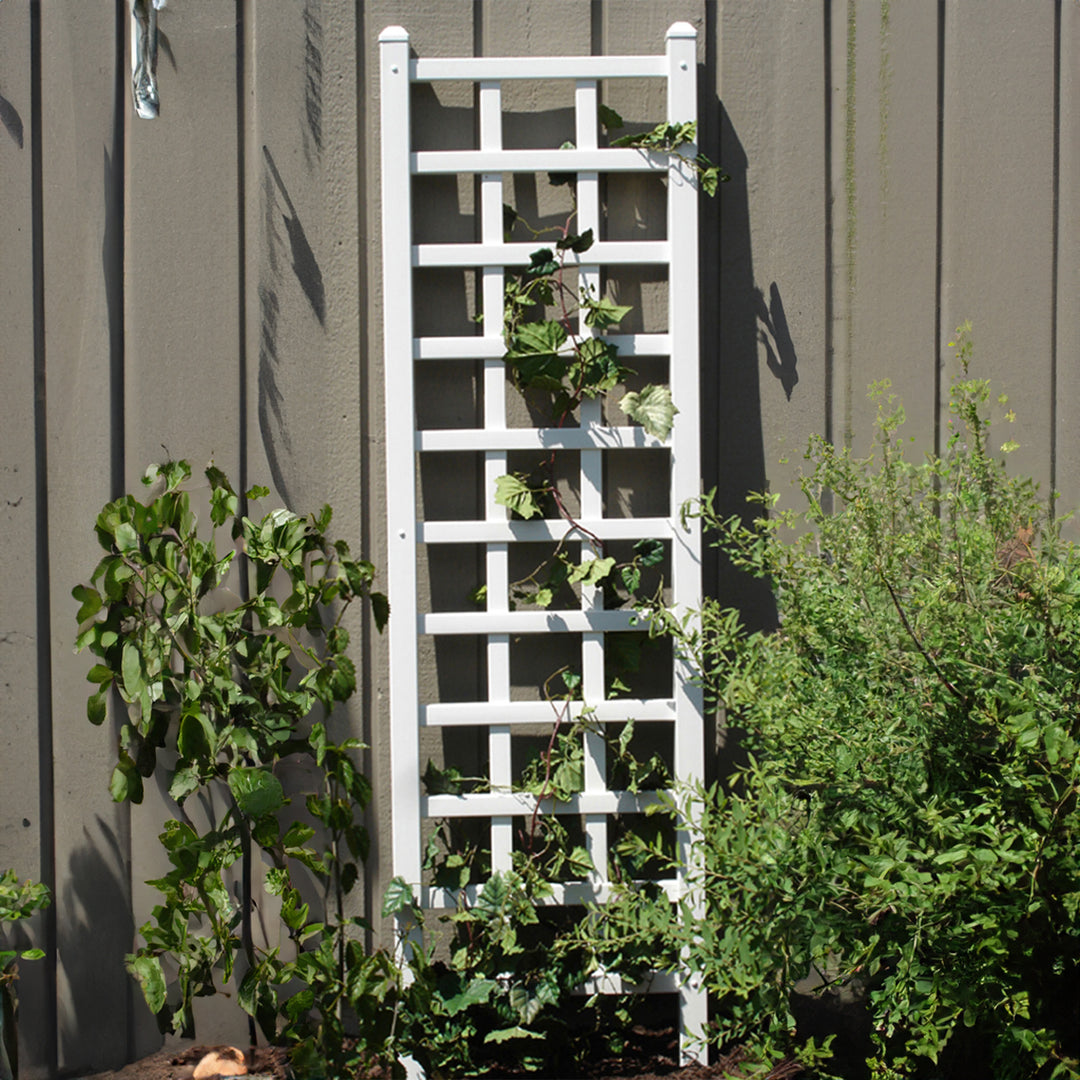 Dura-Trel Providence 22 x 75 Inch PVC Vinyl Outdoor Garden Patio Trellis, White - VMInnovations
