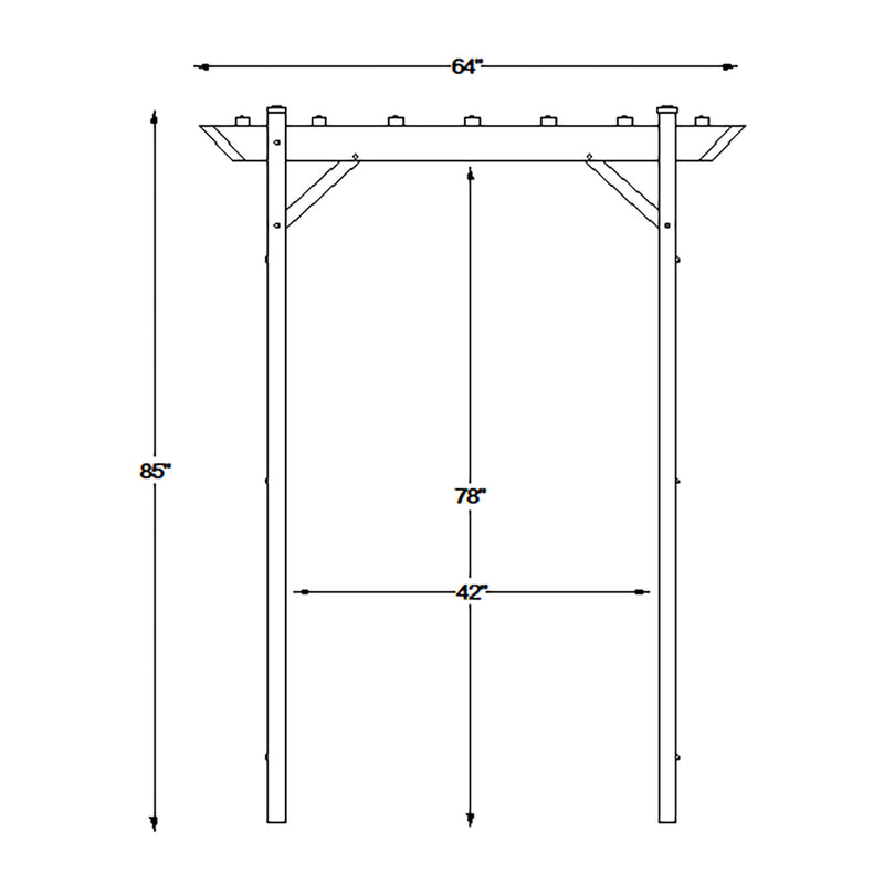 Dura-Trel Providence Arbor 64" x 85" PVC Outdoor Garden Arch Trellis, White