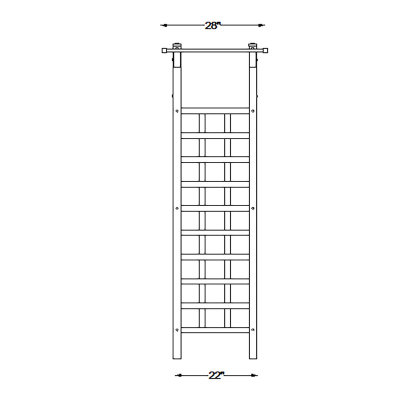 Dura-Trel Providence Arbor 64" x 85" PVC Outdoor Garden Arch Trellis, White