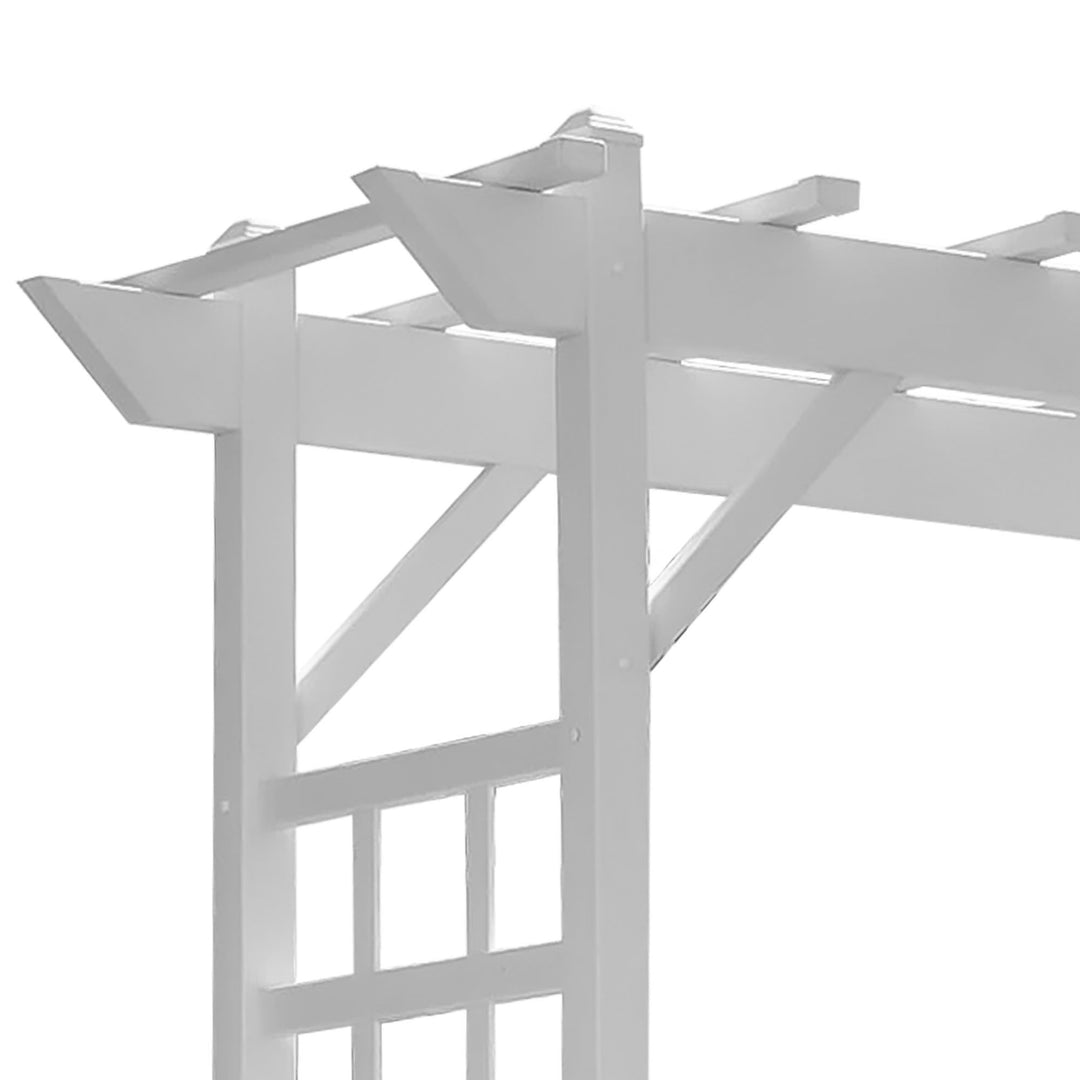 Dura-Trel Providence 64" x 85"  PVC Outdoor Garden Patio Arbor, White (Used)