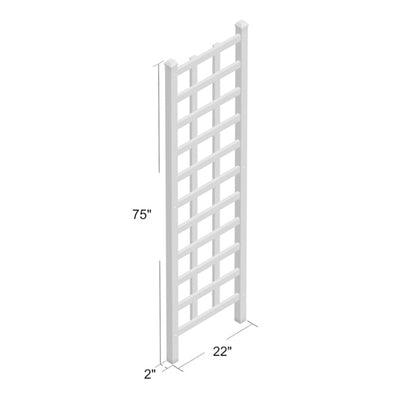 Dura-Trel Elmwood 22"x75" PVC Vinyl Outdoor Patio Trellis, White (Open Box)