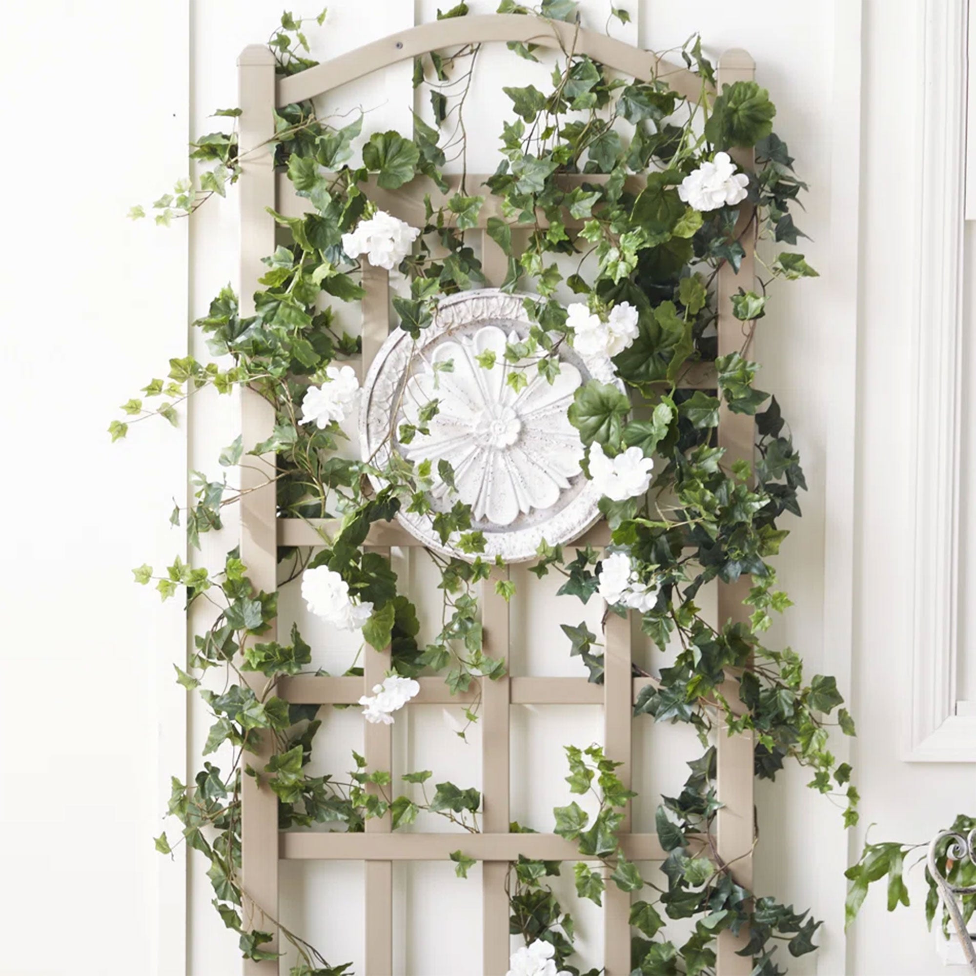 Dura-Trel Cambridge 28x75 Inch PVC Vinyl Garden Patio Trellis, Mocha (For Parts) - VMInnovations