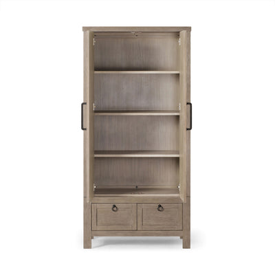 Maven Lane Vaughn Rustic Wooden Cabinet in Weathered Grey Finish