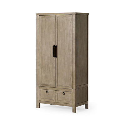 Maven Lane Vaughn Rustic Wooden Cabinet in Weathered Grey Finish - VMInnovations